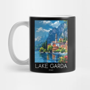 A Pop Art Travel Print of Lake Garda - Italy Mug